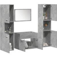 Berkfield Home 4 Piece Bathroom Furniture Set Concrete Grey Engineered Wood