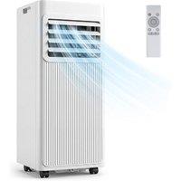 Gymax 7000 BTU Mobile Air Conditioner Dehumidifier Fan Cools Up to 32.5 in White
