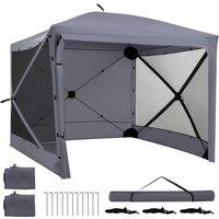 Costway Pop up Gazebo Tent Instant Setup Screen House Outdoor Canopy Shelter in Grey