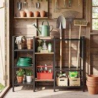 Costway 3-Tier Garden Tool Organizer w/ Shelves Tool Storage Yard Storage Rack in Black