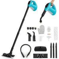 Costway Handheld Steam Cleaner Multi-Surface Steam Shot Tool w/Safety Lock in Blue