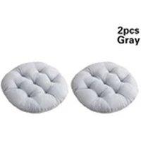 Havendro 2X Gray Round Chair Seat Pad Cushions Dining Garden Patio Pillow in Grey