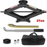 VOGREX Fit For Ford Focus Fiesta Heavy Duty 2Ton Scissor Car Jack Kit Wheel in Black