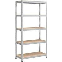NESTLUNE 5 Tier Heavy Duty Garage Storage Shelving in Silver | Size: 10000mm x 520mm