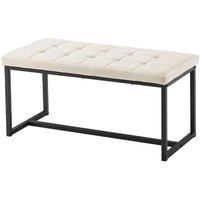 Kelvenix Beige Velvet Padded Bed Bench Dining Bench | Size: 0.6m2