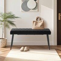 Kelvenix Upholstered Hallway Bench End of Bed Bench in Black | Size: 0.6m2