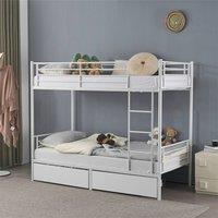 Kelvenix Bunk Bed Frame Single Loft Sleeper white W/drawers