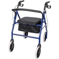 NESTLUNE Lightweight Blue Folding Rollator 4 Wheel Walking Aid Seat Disability