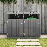 EONLION Wheelie Bin Storage Metal Store Cover in Grey | Size: 100 cm