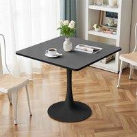 EONLION Bistro Canteen Table Square Restaurant Cafe Dining in Black | Size: 100 cm