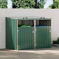 EONLION Steel Double Bin Wheelie Bin Storage Garden in Green | Size: 100 cm