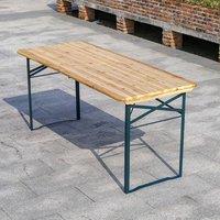 EONLION Folding Wooden Beer Table Trestle in Brown | Size: 100 cm