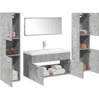 Berkfield Home 5 Piece Bathroom Furniture Set Concrete Grey Engineered Wood