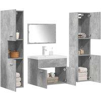 Berkfield Home 5 Piece Bathroom Furniture Set Concrete Grey Engineered Wood