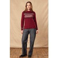 Nomads Clothing Women's Womens Long Sleeve Cotton Jumper in Burgundy | Size: XL