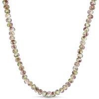Gold Trip Women's Summer Rose Glass Beaded Necklace in White