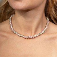 Gold Trip Women's Summer Rose Glass Beaded Necklace