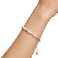 Gold Trip Women's Timeless Pearl Bracelet in White