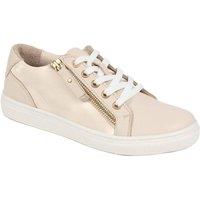 Jones Bootmaker Women's Padova2 Leather Lace-Up Trainers in Stone | Size: 3
