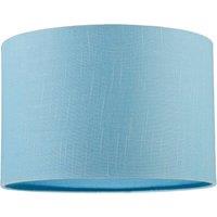 Happy Homewares Designer Ocean Current Blue Textured Linen Fabric Circular Lamp Shade in Turquoise | Size: 12 inches