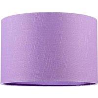 Happy Homewares Modern Designer Lavender Oil Textured Linen Fabric Circular Lamp Shade in Violet | Size: 12 inches