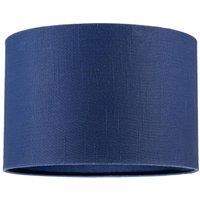 Happy Homewares Designer Navy Peony Blue Textured Linen Fabric Circular Lamp Shade | Size: 12 inches