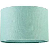 Happy Homewares Designer Emerald Bay Green Textured Linen Fabric Circular Lamp Shade in Pale Green | Size: 12 inches