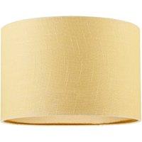 Happy Homewares Designer Soft Mellow Yellow Textured Linen Fabric Circular Lamp Shade | Size: 12 inches