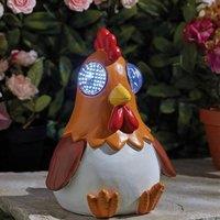 Marco Paul Solar Blinkin Rooster Garden Ornament in Light Brown | Size: 20 cm
