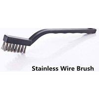 VOGREX 20Pcs Small Stainless Steel Wire Brush Set DIY Paint Rust Removal in Black