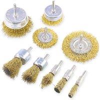 VOGREX Wire Wheel 9Pcs Set Grinding Wheel Cup Brush For Power Drills Paint in Silver