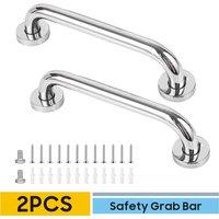VOGREX 2x Safety Grab Rail Bar Bathroom Aid Bath Shower Hand Grip Towel in Silver