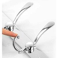 NESTLUNE 6 Metal Wall Hook Rack for Coat Key Towel Bathroom Storage in Silver | Size: Medium