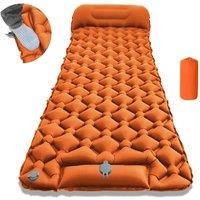 NESTLUNE Portable Outdoor Sleeping Air Bed Mat in Orange