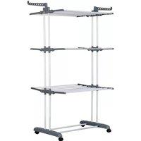 Kelvenix grey 4 Tier Free Standing Foldable Airer Durable Clothes Rack