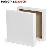 Kelvenix PACK OF 4 Blank Artist Canvas Art Board in White