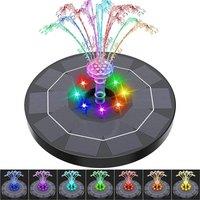 FLAVORA 8 LED Solar Panel Powered Fountain Water Feature Pump in Black | Size: 100 cm x 100 cm