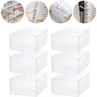 FLAVORA 1PC Stackable Clear Plastic Foldable Shoe Organiser Box for Trainers