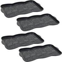 NESTLUNE 4x Multi Purpose Plastic Tray for Shoes Wellies Boots Garden Pet in Black | Size: 0.5m x 1m