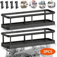 SPETLEK 2 Pack Shower Caddy No Drilling Stainless in Black | Size: 1000mm x 1000mm