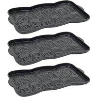 Kelvenix Plastic Shoe Tray 3x tray in Black