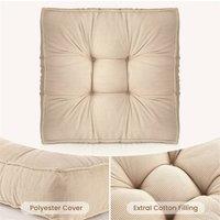 NESTLUNE Beige Thick Cotton Seat Cushion For Garden Dining | Size: 100 cm x 190 cm