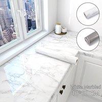 NESTLUNE 10M Marble Self Adhesive Sticker in White | Size: 10000mm x 520mm