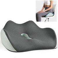 SPETLEK Seat Cushion For Back Pain Memory Foam in Grey | Size: 100 cm x 190 cm