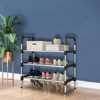 SPETLEK 3 Tier Narrow Shoe Storage Rack in Black | Size: Large