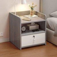 SPETLEK Small Bedside Table with Drawer in Grey | Size: 0.6m2