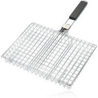 SPETLEK BBQ Deep Grill Basket Cage with Handle in Silver | Size: 0.6m2