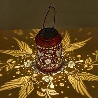 EONLION Solar Hanging Light Lantern Waterproof Outdoor in Brown | Size: 100 cm