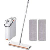 EONLION Premium Flat Mop & Bucket Set in White | Size: 100 cm