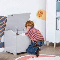 HOMCOM 40x60cm Kids Storage Box Bedroom Toy Chest Organiser in Grey | Size: 40x60 cm